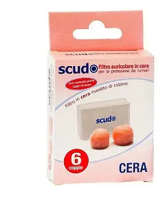 TAPPO AURICOLARE EARPLUG SCUDO IN CERA 6 COPPIE 12 PEZZI ARTICOLO 7EN081 PASQUALI Srl