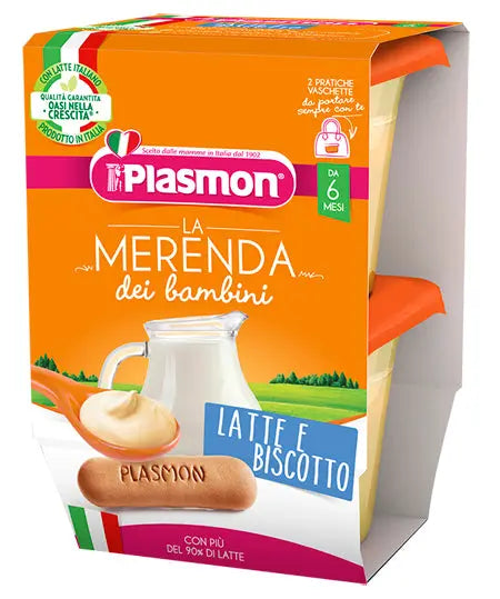 PLASMON LA MERENDA DEI BAMBINI MERENDE LATTE BISCOTTO ASETTICO 2 X 120 G PLASMON (HEINZ ITALIA SpA)
