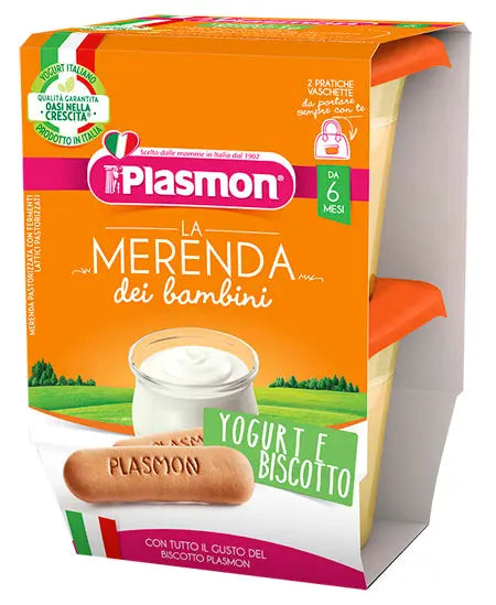 PLASMON LA MERENDA DEI BAMBINI SAPORE DI NATURA YOGURT BISCOTTO ASETTICO 2 X 120 G PLASMON (HEINZ ITALIA SpA)