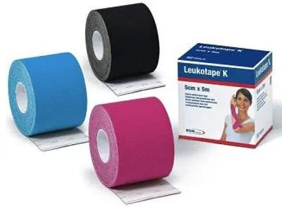 BENDA ADESIVA LEUKOTAPE K PER TAPING FISIOTERAPICO LARGHEZZA 5 CM LUNGHEZZA 5 M COLORE AZZURRO IN ROTOLO ESSITY ITALY SpA
