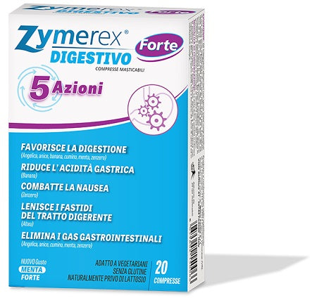 ZYMEREX DIGESTIVO FORTE 5 AZIONI 20 COMPRESSE MASTICABILI WILCO FARMA Srl SU