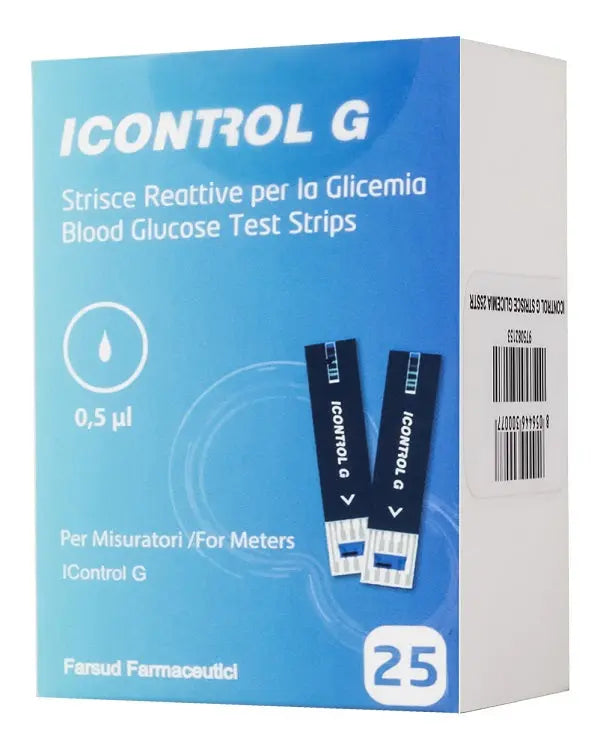 STRISCE MISURAZIONE GLICEMIA ICONTROL G 25 PEZZI FARSUD FARMACEUTICI Srl