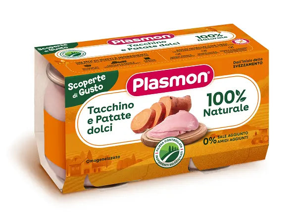 PLASMON OMOGENEIZZATI TACCHINO PATATE DOLCI 2 PEZZI DA 120 G PLASMON (HEINZ ITALIA SpA)