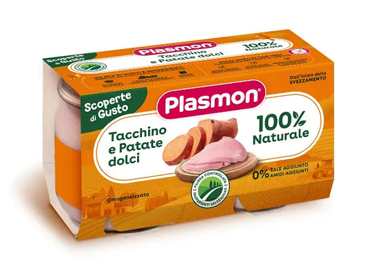 PLASMON OMOGENEIZZATI TACCHINO PATATE DOLCI 2 PEZZI DA 120 G PLASMON (HEINZ ITALIA SpA)