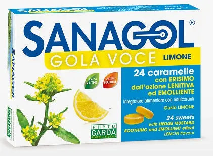 SANAGOL GOLA VOCE SENZA ZUCCHERO LIMONE 24 CARAMELLE NAMED Srl