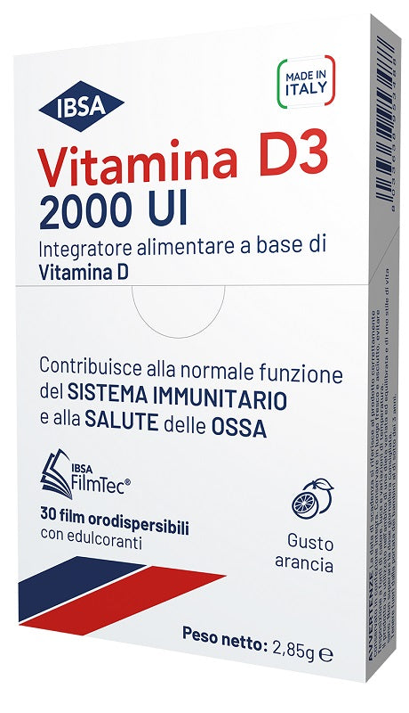 VITAMINA D3 IBSA 2000 UI 30 FILM ORODISPERSIBILI IBSA FARMACEUTICI ITALIA Srl