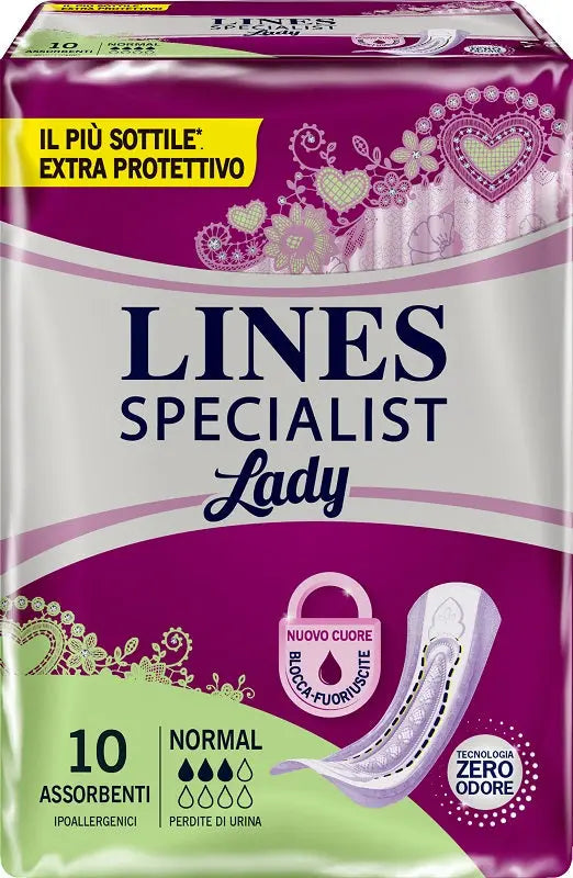PANNOLONE SAGOMATO LINES SPECIALIST NORMAL 10 PEZZI FATER SpA