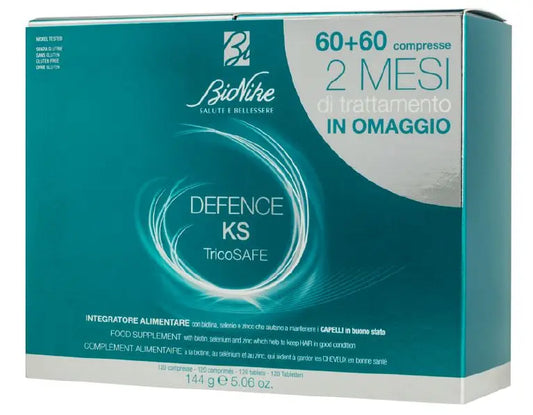 DEFENCE KS TRICOSAFE BIPACK 60 COMPRESSE + 60 COMPRESSE I.C.I.M. (BIONIKE) INTERNATION