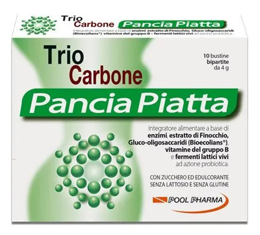 TRIOCARBONE PANCIA PIATTA 10 BUSTINE BIPARTITE 4 G POOL PHARMA Srl