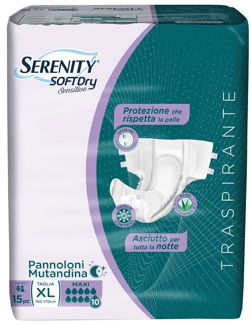PANNOLONE MUTANDINA SERENITY SD SENSITIVE MAXI XL 15 PEZZI SERENITY SpA