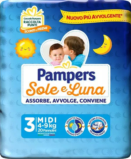 PAMPERS SOLE LUNA MIDIDI 20 PEZZI FATER SpA