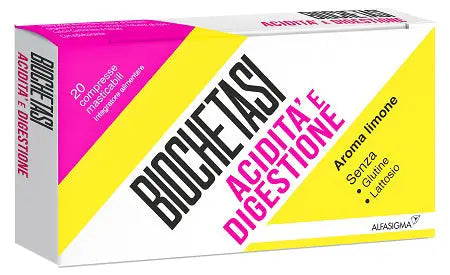 BIOCHETASI ACIDITA' E DIGESTIONE 20 COMPRESSE MASTICABILI AROMA LIMONE ALFASIGMA SpA