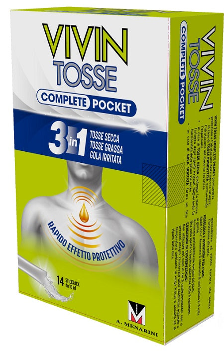 VIVIN TOSSE COMPLETE POCKET 14 STICK PACK DA 10 ML A.MENARINI IND.FARM.RIUN.Srl