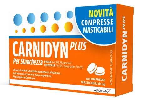 CARNIDYN PLUS 18 COMPRESSE MASTICABILI ALFASIGMA SpA