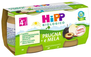 HIPP BIO OMOGENEIZZATO PRUGNA E MELA 2 X 80 G HIPP ITALIA Srl