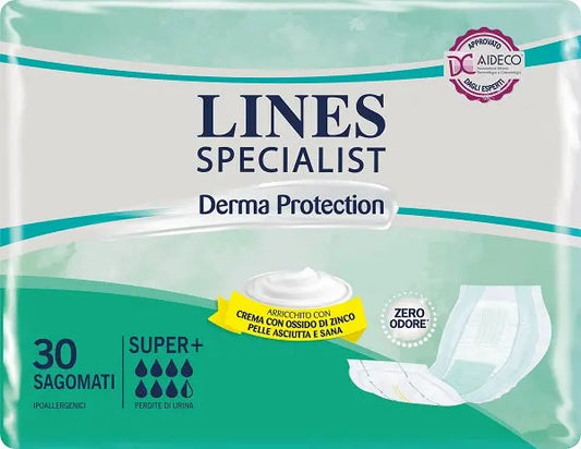 PANNOLONE PER INCONTINENZA LINES SPECIALIST DERMA SAGOMATO SUPER+ 30 PEZZI FATER SpA