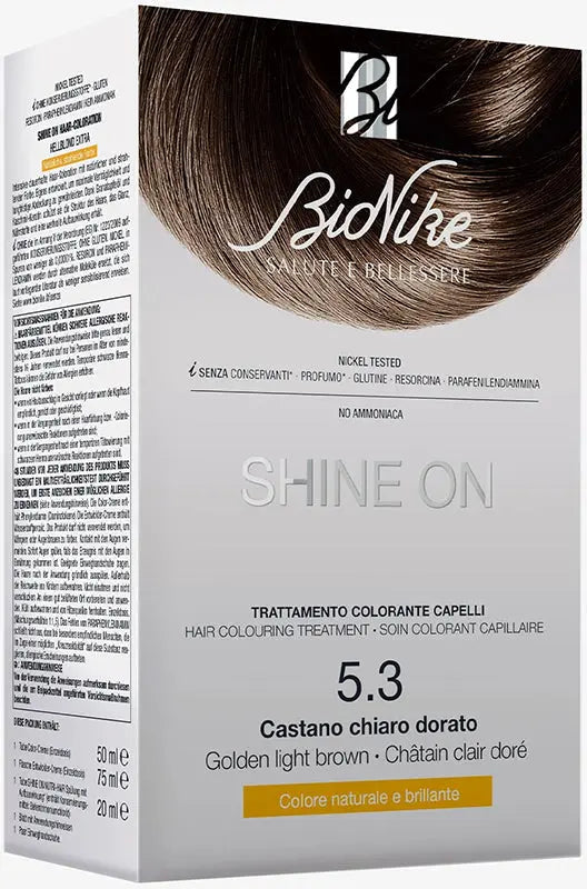 SHINE ON CASTANO CHIARO DORATO 5,3 FLACONE 75 ML + TUBO 50 ML I.C.I.M. (BIONIKE) INTERNATION