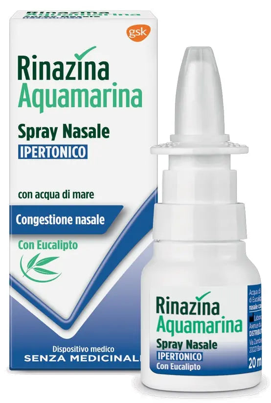RINAZINA AQUAMARINA SPRAY NASALE IPERTONICO CON EUCALIPTO 20 ML HALEON ITALY Srl